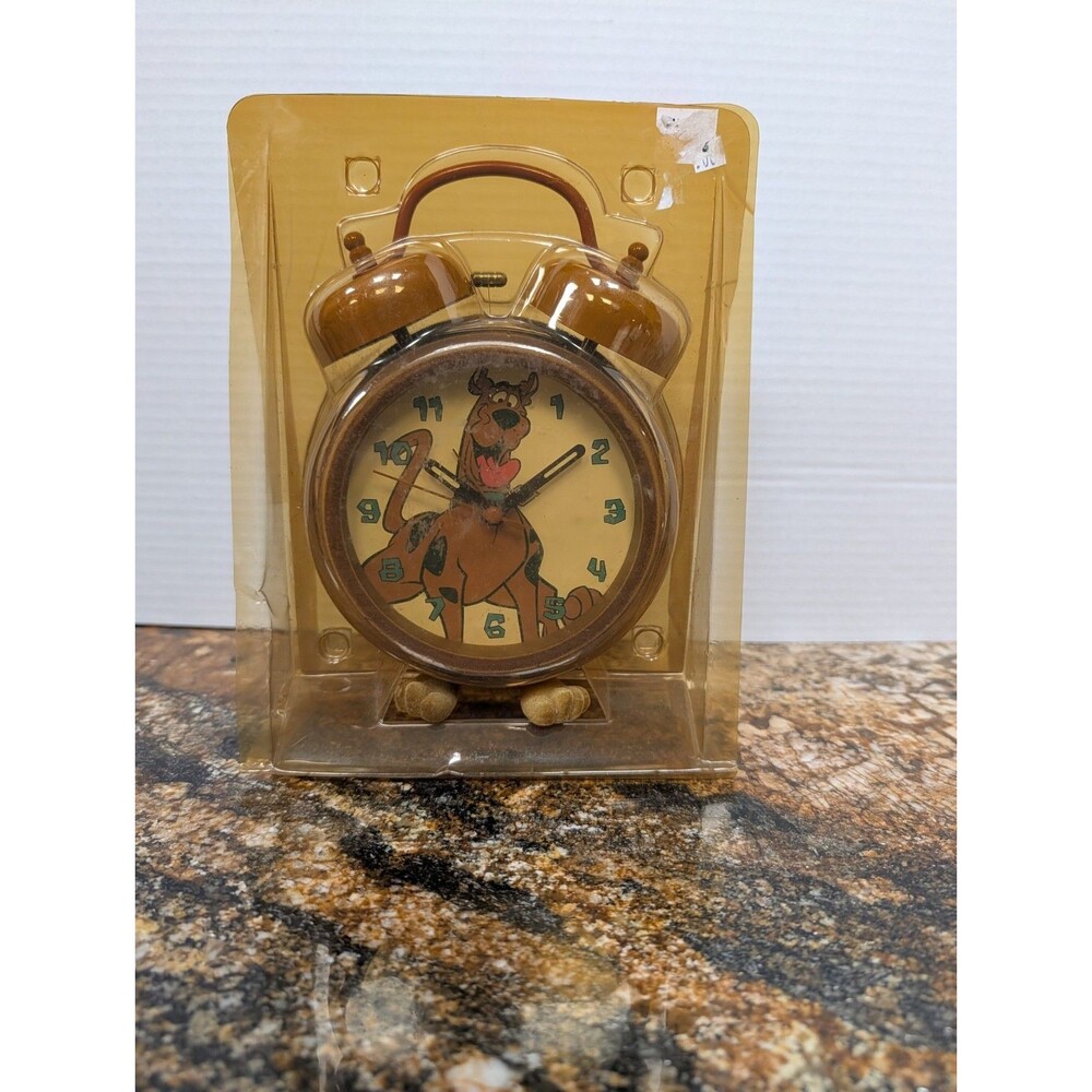 Scooby Doo Vintage Alarm Clock Hanna Barbera Brown Velvet 80s 90s